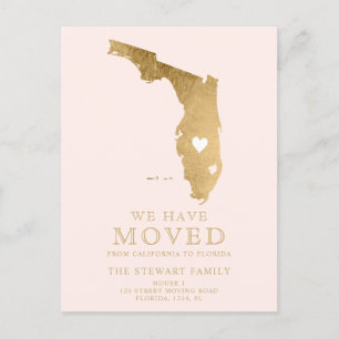 Florida Staat Landkarte Rosa rosa Zuhause bewegen Ankündigungspostkarte