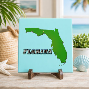 Florida Staat Map and Text Fliese