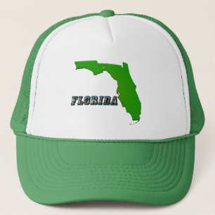 Florida Staat Map and Text Truckerkappe