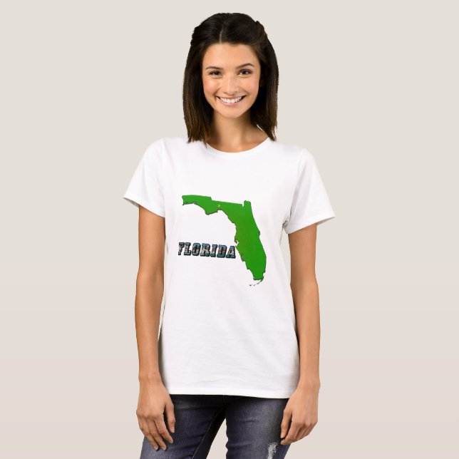 Florida Staat Map and Text Womens T-Shirt (Vorne ganz)