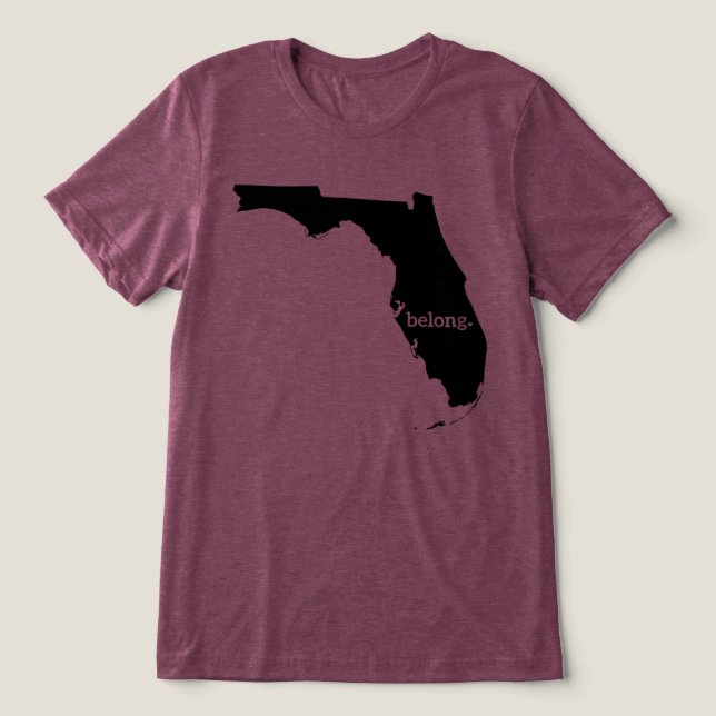 Florida Staat Map Belong Tri-Blend Shirt (Design Vorderseite)