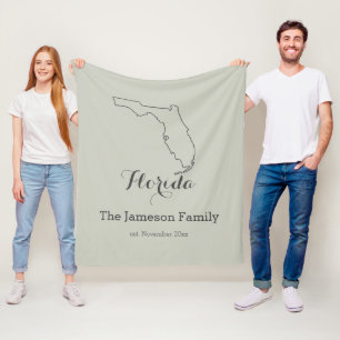 Florida Staat Map Kontur Familie personalisiert Fleecedecke