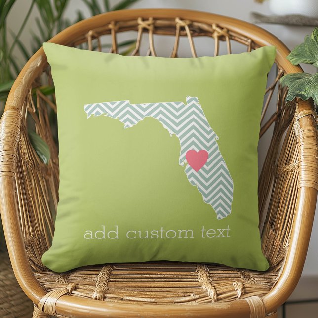 Florida Staat Map Kontur mit benutzerdefiniertem H Kissen (Custom Pillow)
