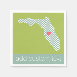 Florida Staat Map Kontur mit benutzerdefiniertem H Serviette