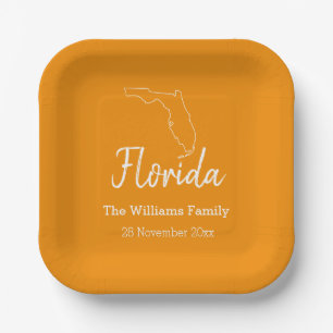 Florida Staat Map Personalisiert Family Wiedersehe Pappteller