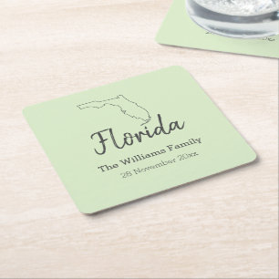 Florida Staat Map Personalisiert Family Wiedersehe Rechteckiger Pappuntersetzer