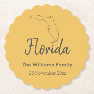 Florida Staat Map Personalisiert Family Wiedersehe Untersetzer