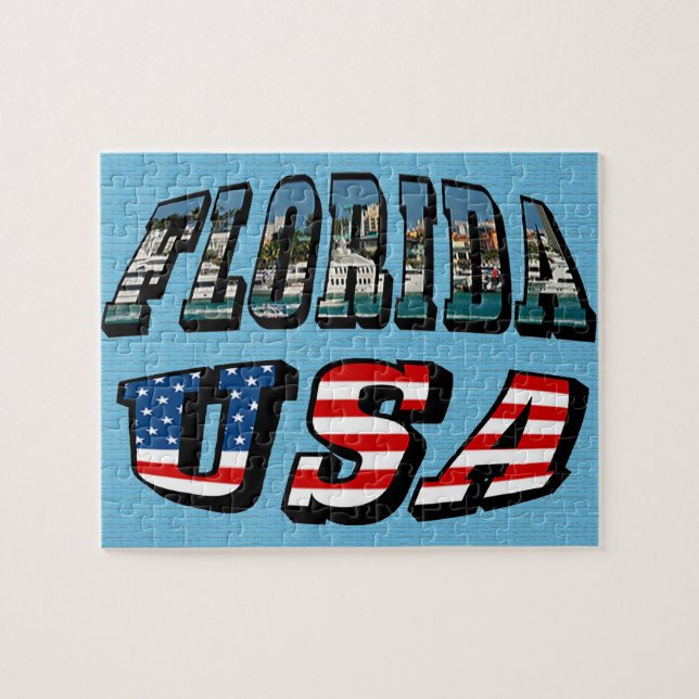 Florida-Staat und USA-Flaggentext (Horizontal)
