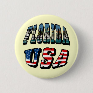 Florida-Staat und USA-Flaggentext Button