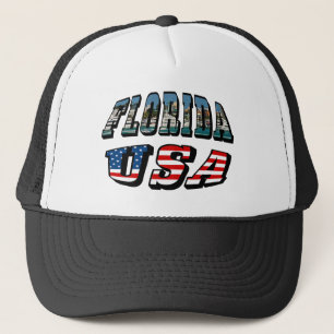 Florida-Staat und USA-Flaggentext Truckerkappe
