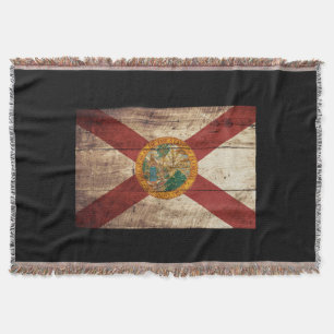 Florida-Staats-Flagge auf altem hölzernem Korn Decke