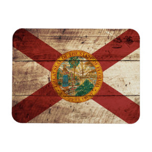 Florida Staatsflagge auf Altholzkörner Magnet