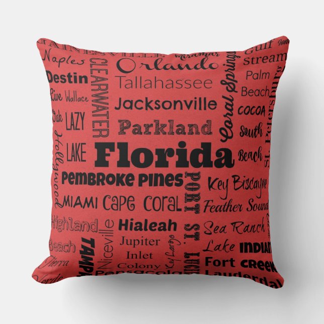 Florida-Stadttypographiekissen Kissen (Vorderseite)