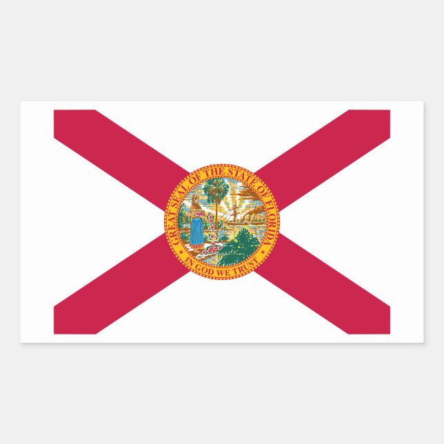 Florida State Flag Design Rechteckiger Aufkleber (Vorderseite)