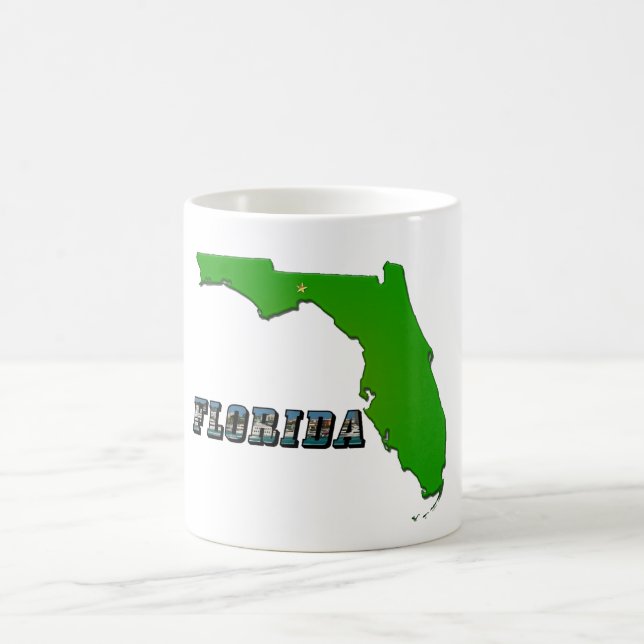 Florida State Map and Text Kaffeetasse (Mittel)