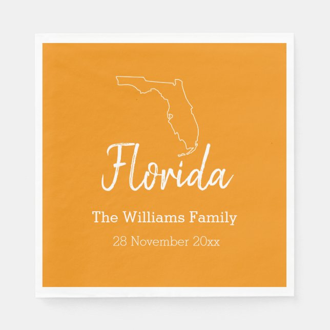 Florida State Map Personalized Family Reunion    Serviette (Vorderseite)