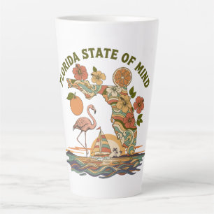 Florida State of Mind Retro Flamingo Segelboot Ges Milchtasse