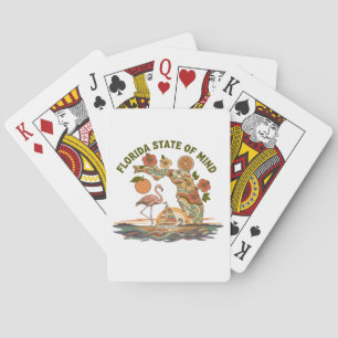 Florida State of Mind Retro Flamingo Segelboot Ges Spielkarten