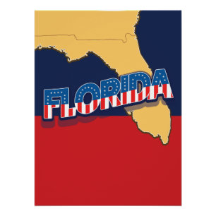 Florida Sterne und Streifen Karte Poster