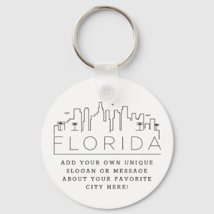 Florida-Stilistische Skyline  Benutzerdefinierter  Schlüsselanhänger