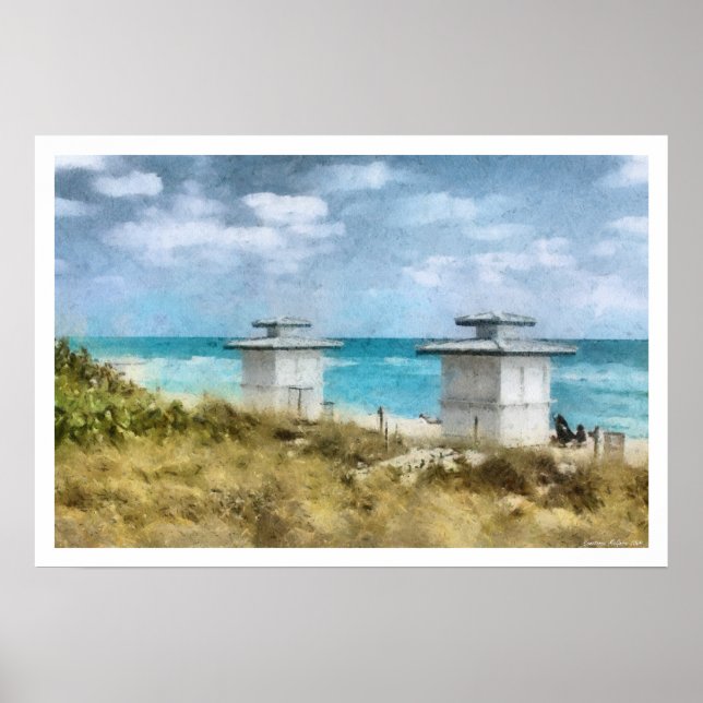 Florida-Strand-Plakat-Druck Poster (Vorne)