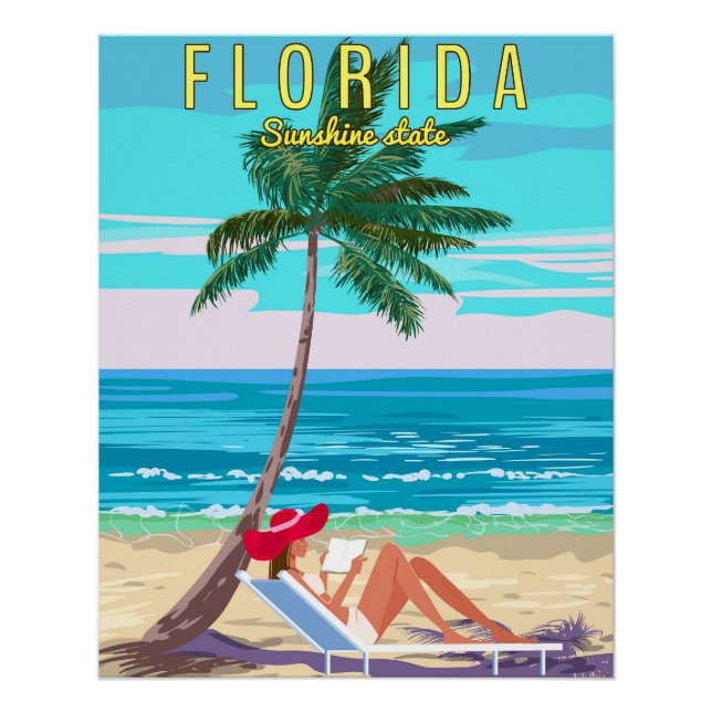 Florida-Strand Retroplakat Poster (Vorderseite)