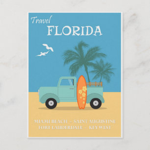Florida-Strand Vintage-Reiseposter Postkarte