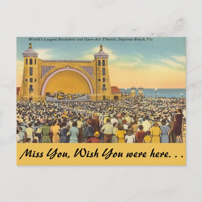 Florida, Strand von Daytona Postkarte (Vorderseite)