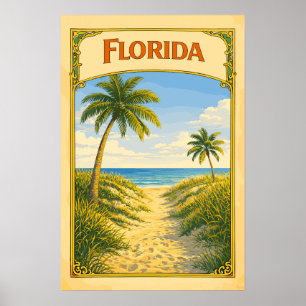Florida-Strandweg Vintage Poster
