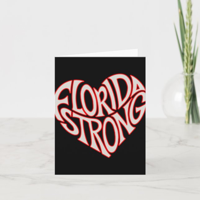 Florida Strong Heart State Pride Tygraphy T-Shirt  Karte (Vorderseite)
