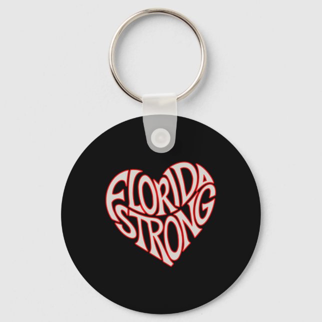 Florida Strong Heart State Pride Tygraphy T Shirt  Schlüsselanhänger (Vorderseite)