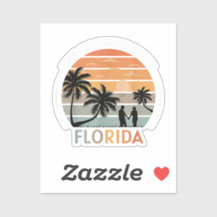Florida Summer Beach Vintag Sunset Aufkleber