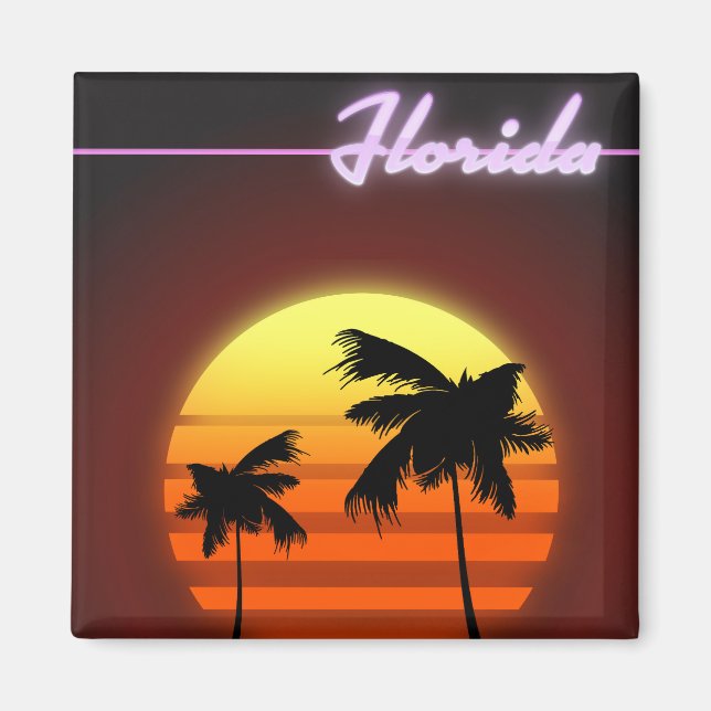 Florida Sunset 1984 Poster Magnet (Vorne)