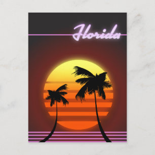 Florida Sunset 1984 Poster Postkarte