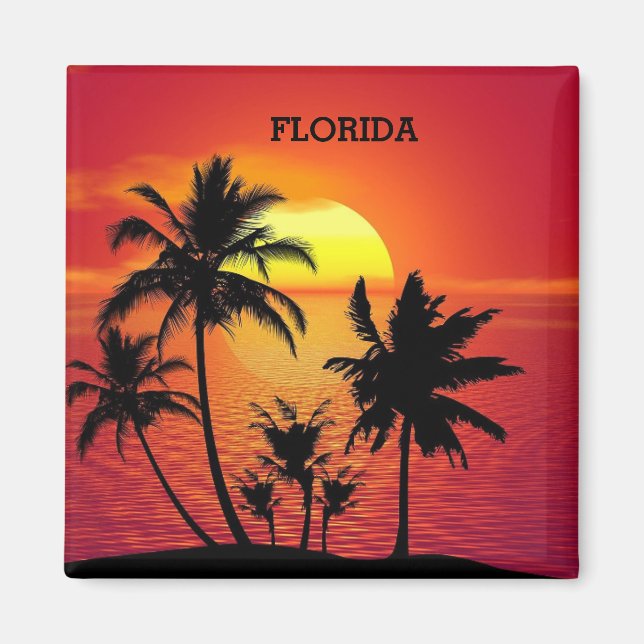 Florida Sunset Palm Trees Magnet (Vorne)