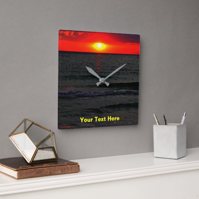 Florida Sunset Quadratische Wanduhr (Büro)