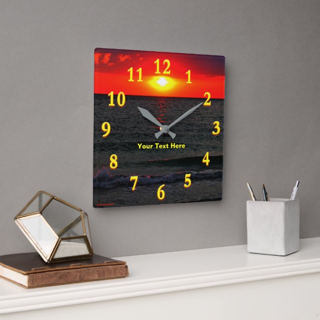 Florida Sunset Quadratische Wanduhr (Büro)