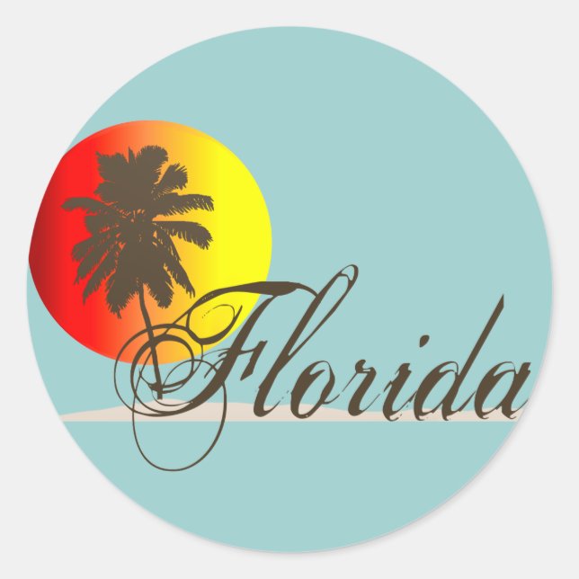 Florida Sunset Runder Aufkleber (Vorderseite)