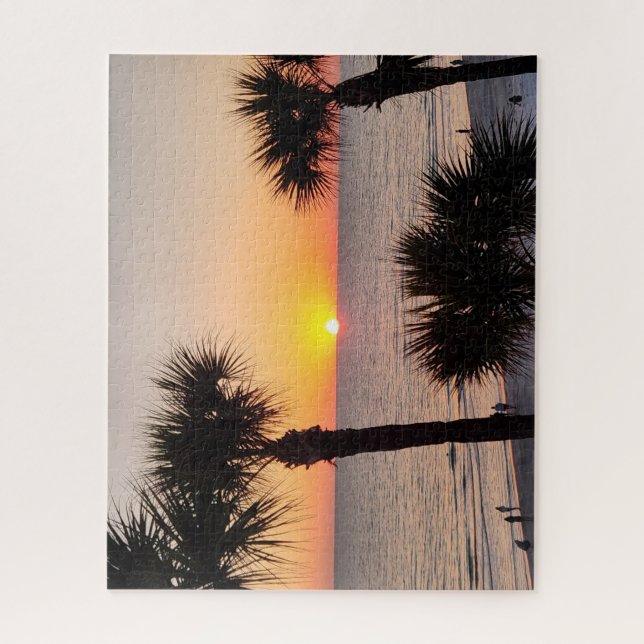 Florida Sunset Szene mit Palmen Bäumen (Vertikal)