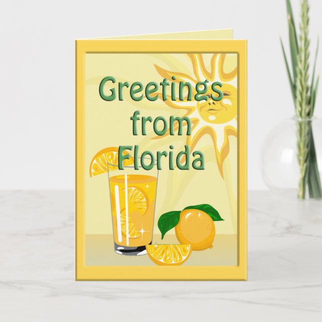 Florida Sunshine & Orange Grüße Karte (Vorderseite)