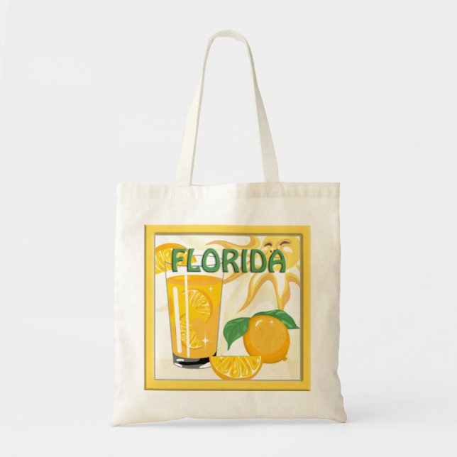 Florida Sunshine & Orange Tote Bag Tragetasche (Vorne)