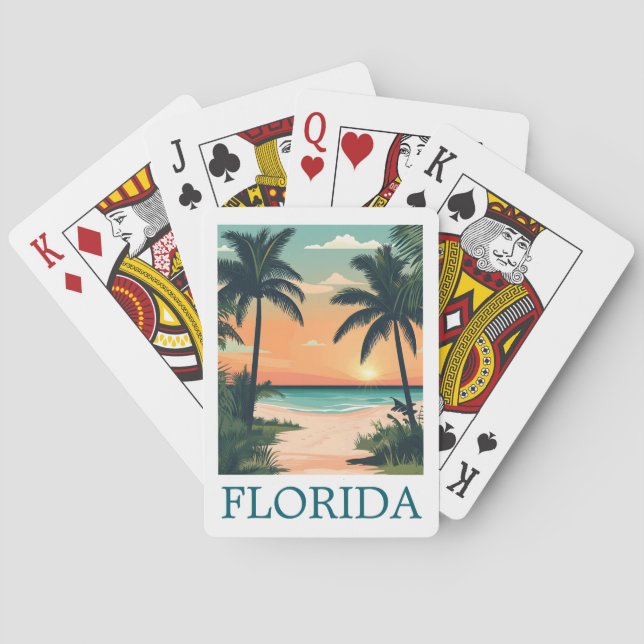 Florida Sunshine State – Tropical Beach Paradise Spielkarten (Rückseite)