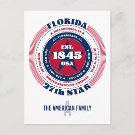 Florida, Tallahassee, FL, Patriotic, Monogramm Postkarte