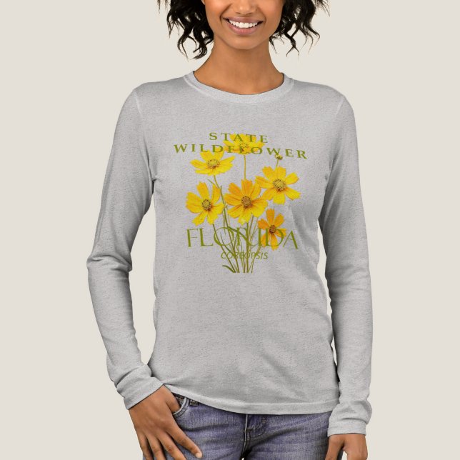 Florida Territory Coreopsis Wildflower Design Tri-Blend Shirt (Vorderseite)