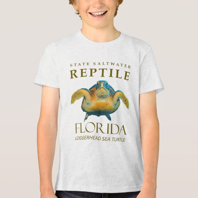 Florida Territory Loggerhead Sea Turtle Tri-Blend Shirt (Vorderseite)
