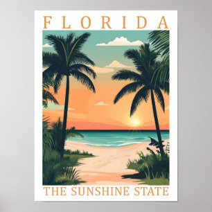 Florida the Sunshine Staat USA Travel Place Poster