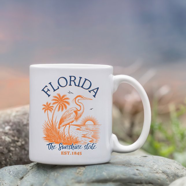 Florida The Sunshine State with Heron & Palm Tree  Kaffeetasse (Von Creator hochgeladen)