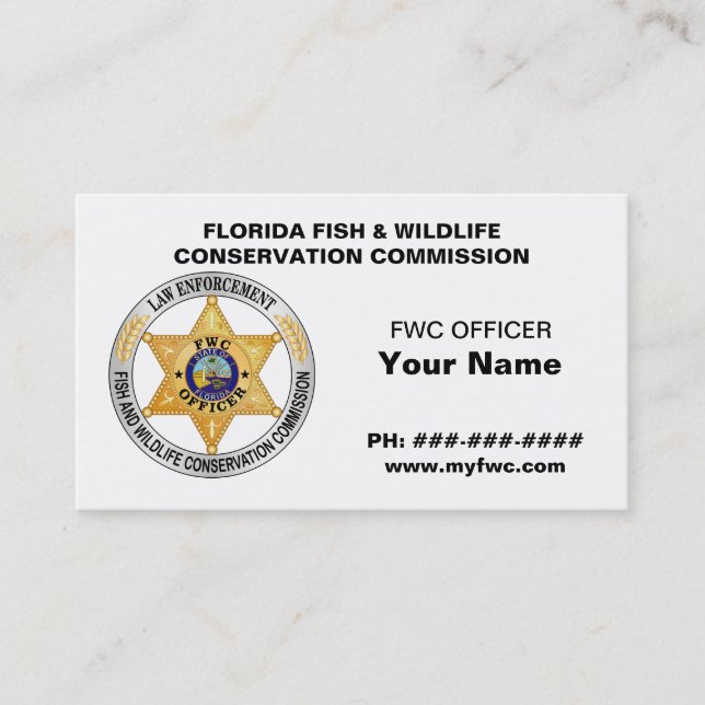 Florida-Tier-Kommission FWC Visitenkarte (Vorderseite)