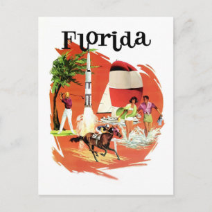 Florida, Touristenattraktionen, Vintage-Reise Postkarte