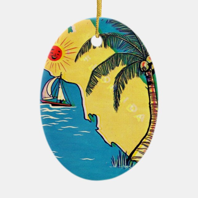 Florida Tropical Beach Keramik Ornament (Vorne)